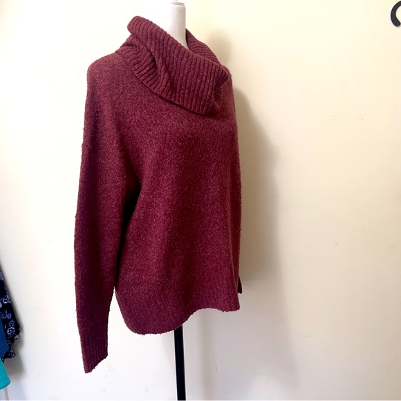 Michael Kors NEW Ruby Red Oversize Relax Fit Cowl Neck Sweater Pullover S/M - Picture 3 of 16